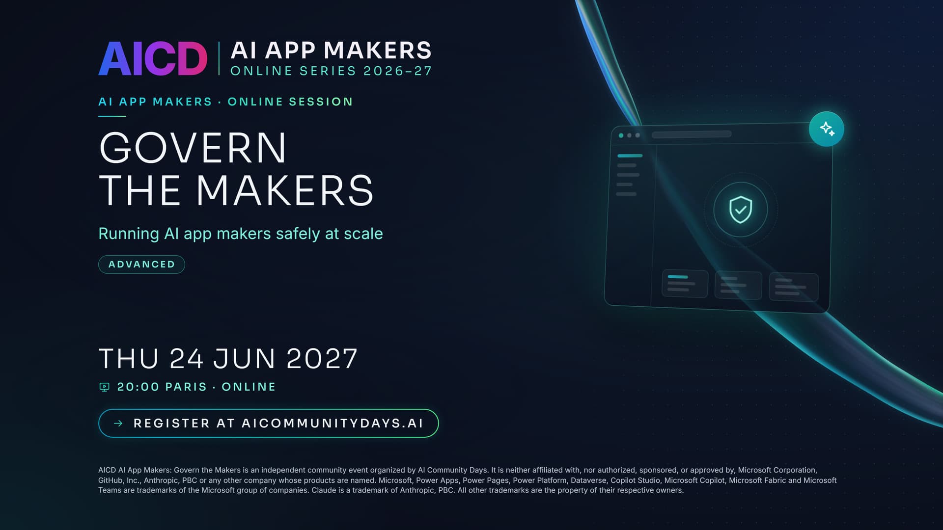 Event poster for AICD AI App Makers: Govern the Makers